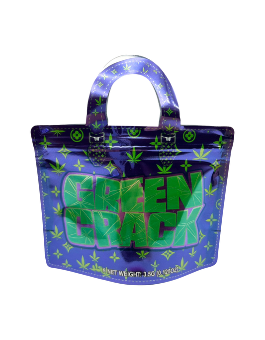 50 Count 4.5" - 3.5" Handbag-Style Mylar Bags  Green Flash