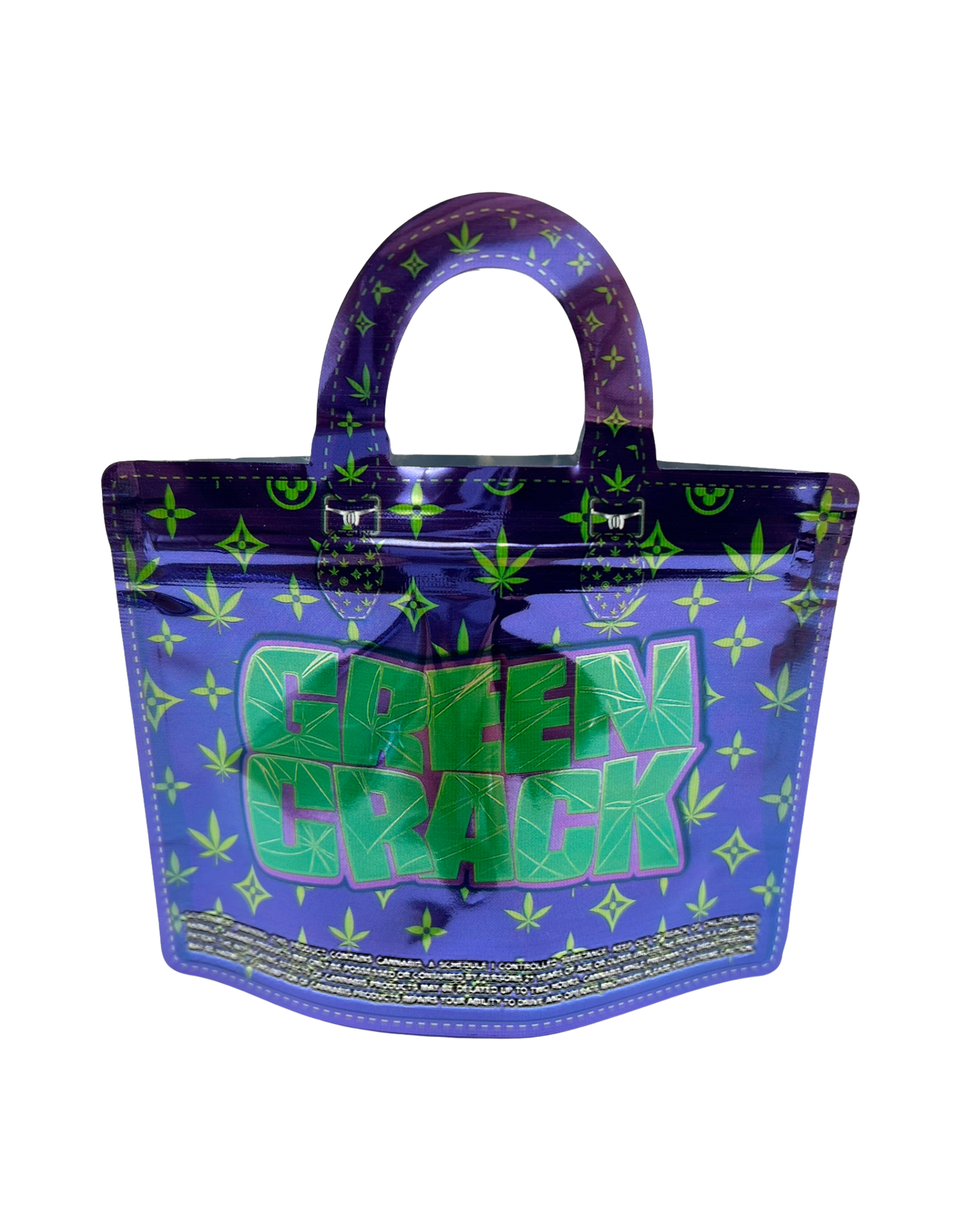 50 Count 4.5" - 3.5" Handbag-Style Mylar Bags  Green Flash