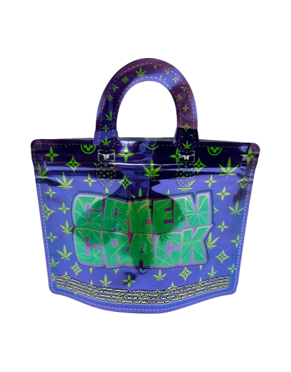 50 Count 4.5" - 3.5" Handbag-Style Mylar Bags  Green Flash