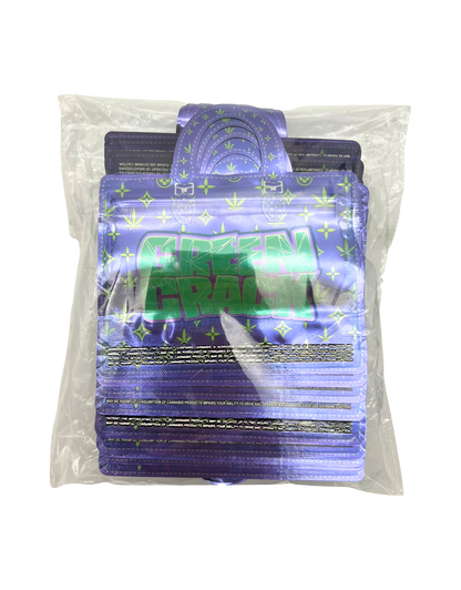 50 Count 4.5" - 3.5" Handbag-Style Mylar Bags  Green Flash