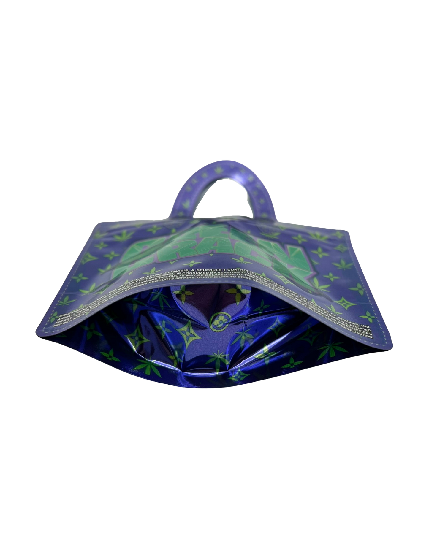 50 Count 4.5" - 3.5" Handbag-Style Mylar Bags  Green Flash