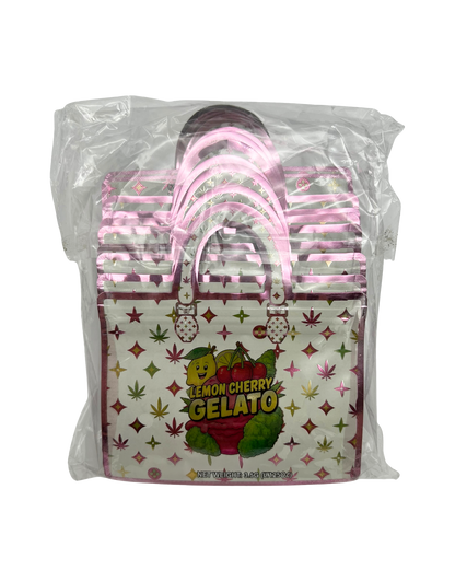 50 Count 4.5" - 3.5" Handbag-Style Mylar Bags  Lemon Cherry