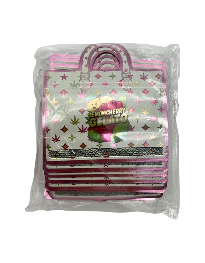 50 Count 4.5" - 3.5" Handbag-Style Mylar Bags  Lemon Cherry