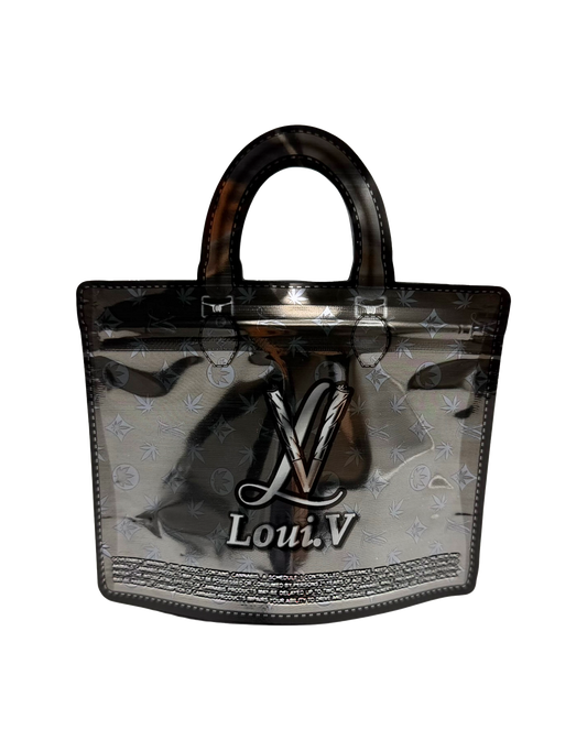 50 Pack - 3.5G Handbag Shaped Mylar Bags - Loui V Classic