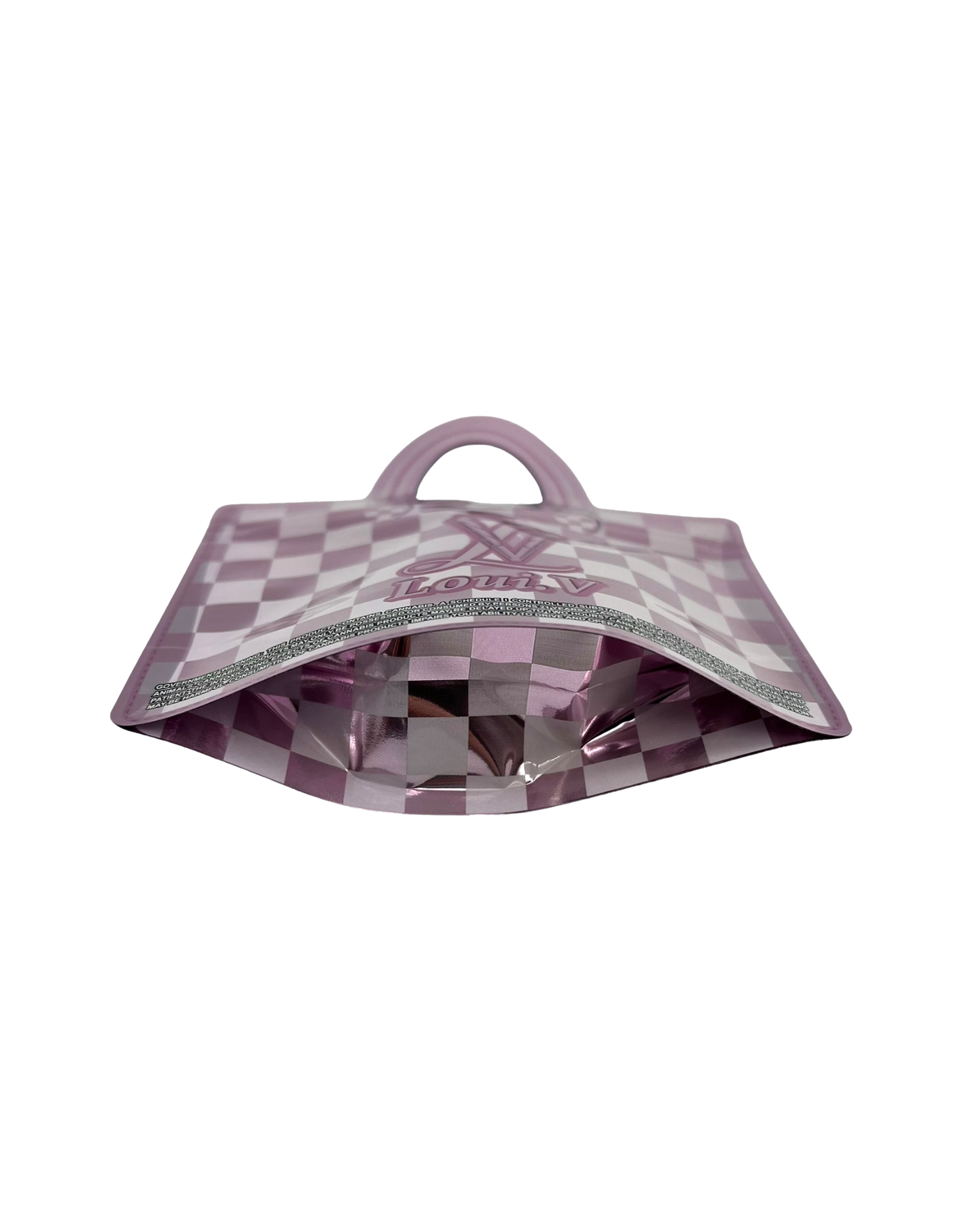 50 Count Decorative Handbag-Style Zip-Seal Foil Pouches (3.5"x4.5") Pink Luxe Pattern