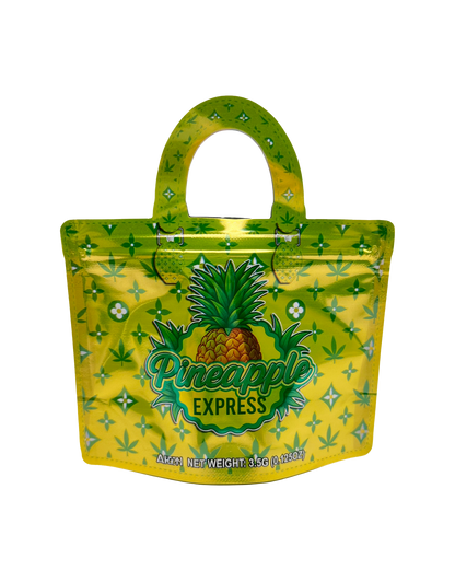 50 Count 4.5" - 3.5" Handbag-Style Mylar Bags  Pineapple Express