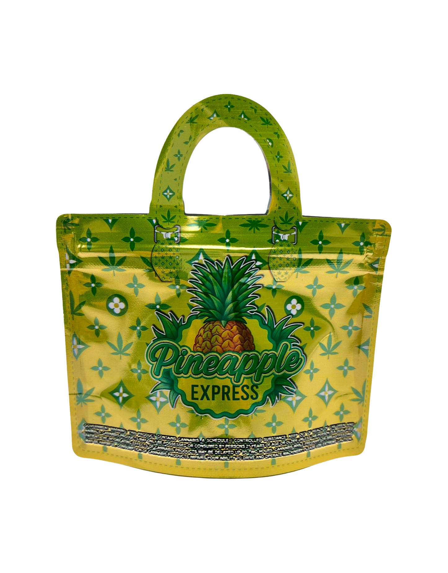 50 Count 4.5" - 3.5" Handbag-Style Mylar Bags  Pineapple Express