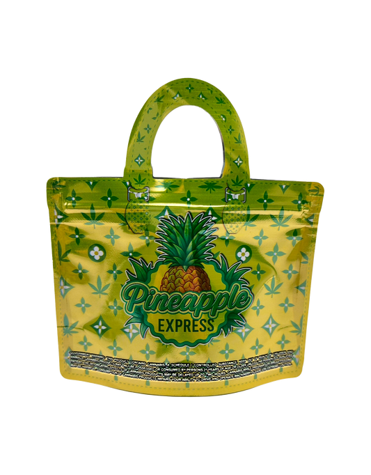 50 Count 4.5" - 3.5" Handbag-Style Mylar Bags  Pineapple Express