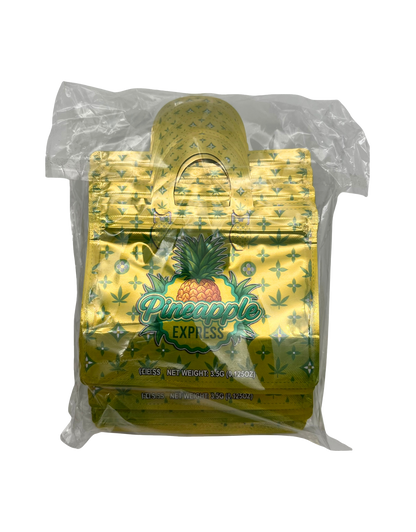 50 Count 4.5" - 3.5" Handbag-Style Mylar Bags  Pineapple Express