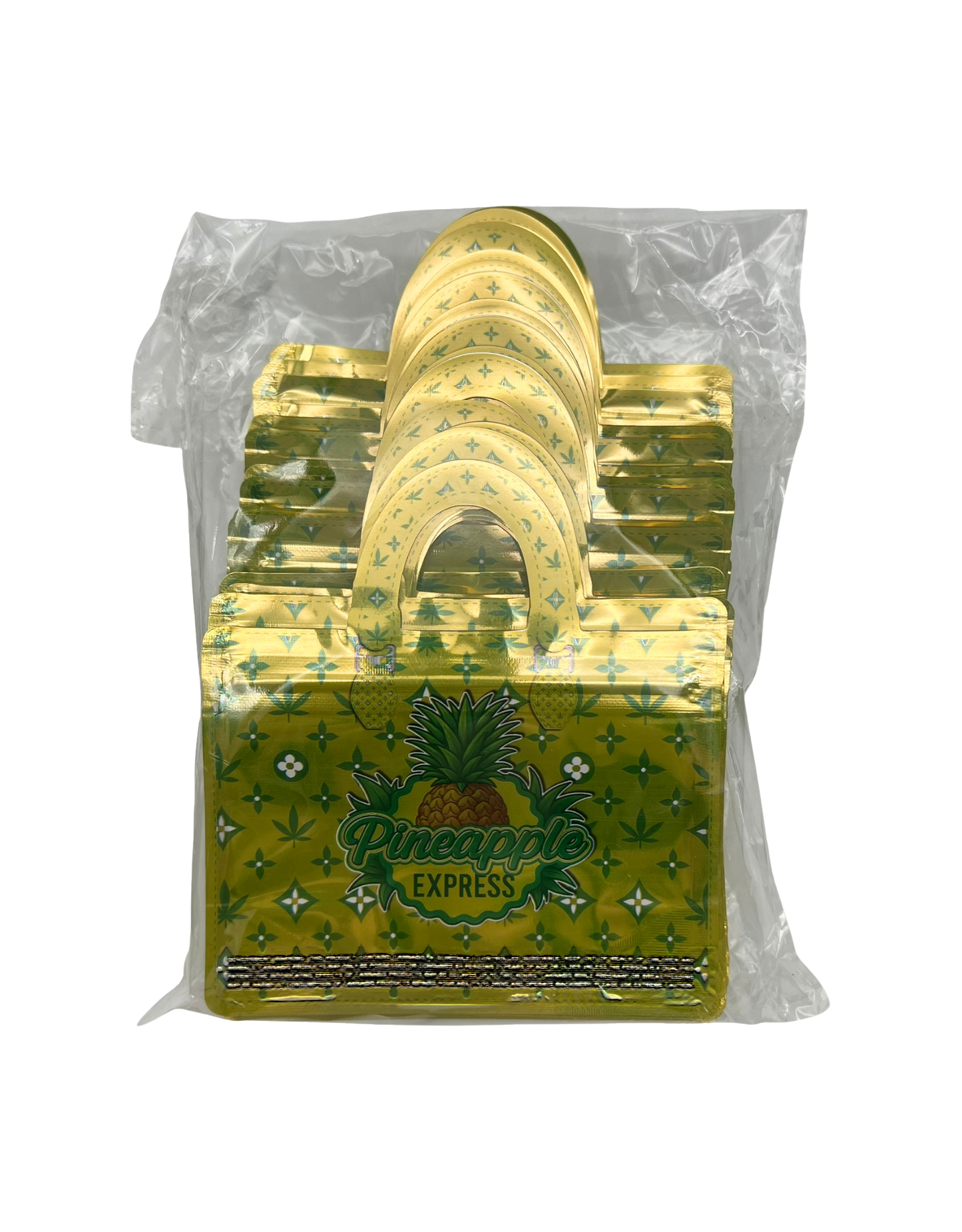 50 Count 4.5" - 3.5" Handbag-Style Mylar Bags  Pineapple Express