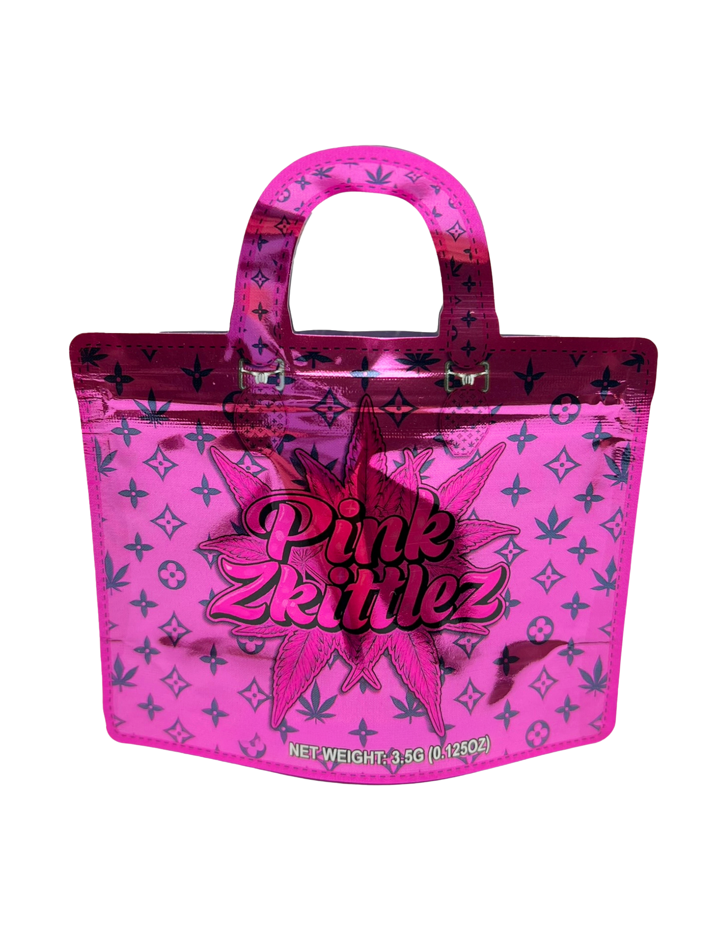 50 Count 4.5" - 3.5" Handbag-Style Mylar Bags  Pink Z