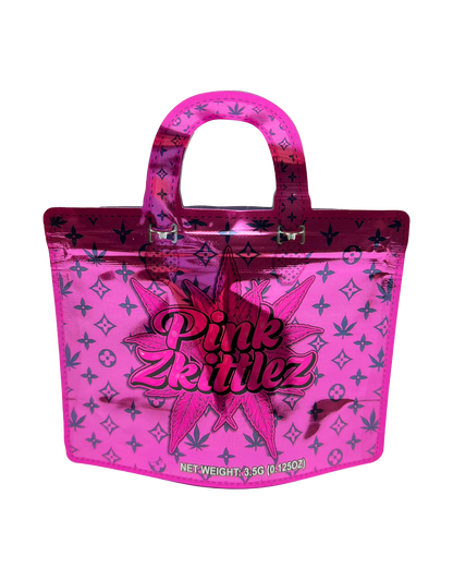 50 Count 4.5" - 3.5" Handbag-Style Mylar Bags  Pink Z