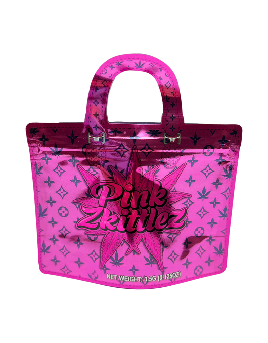 50 Count 4.5" - 3.5" Handbag-Style Mylar Bags  Pink Z