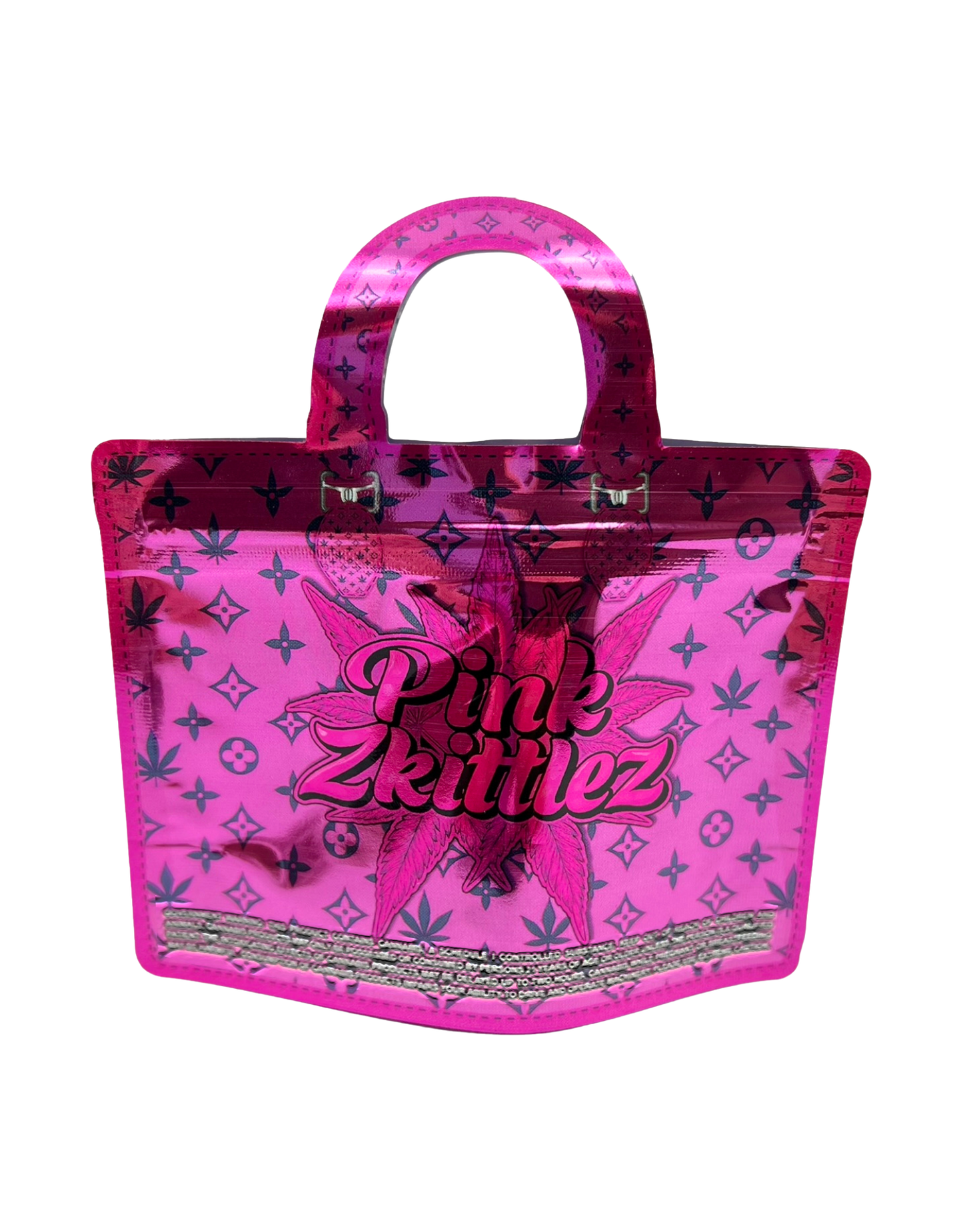50 Count 4.5" - 3.5" Handbag-Style Mylar Bags  Pink Z