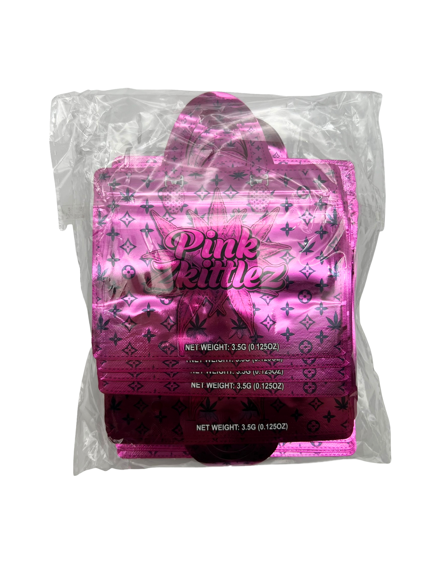 50 Count 4.5" - 3.5" Handbag-Style Mylar Bags  Pink Z