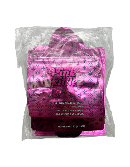 50 Count 4.5" - 3.5" Handbag-Style Mylar Bags  Pink Z