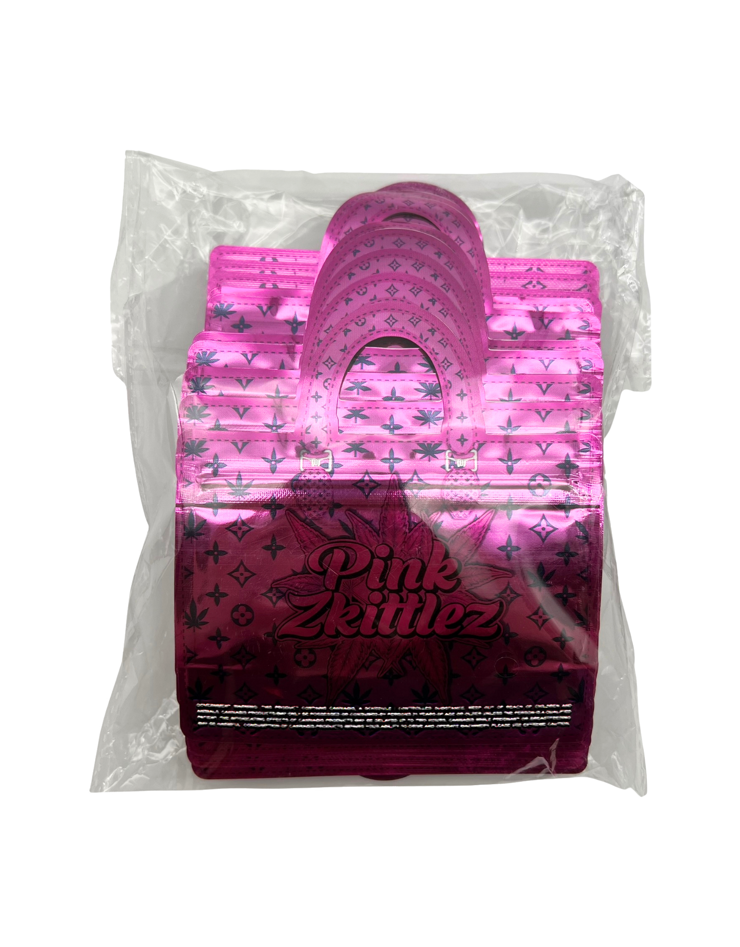 50 Count 4.5" - 3.5" Handbag-Style Mylar Bags  Pink Z