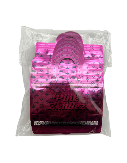 50 Count 4.5" - 3.5" Handbag-Style Mylar Bags  Pink Z