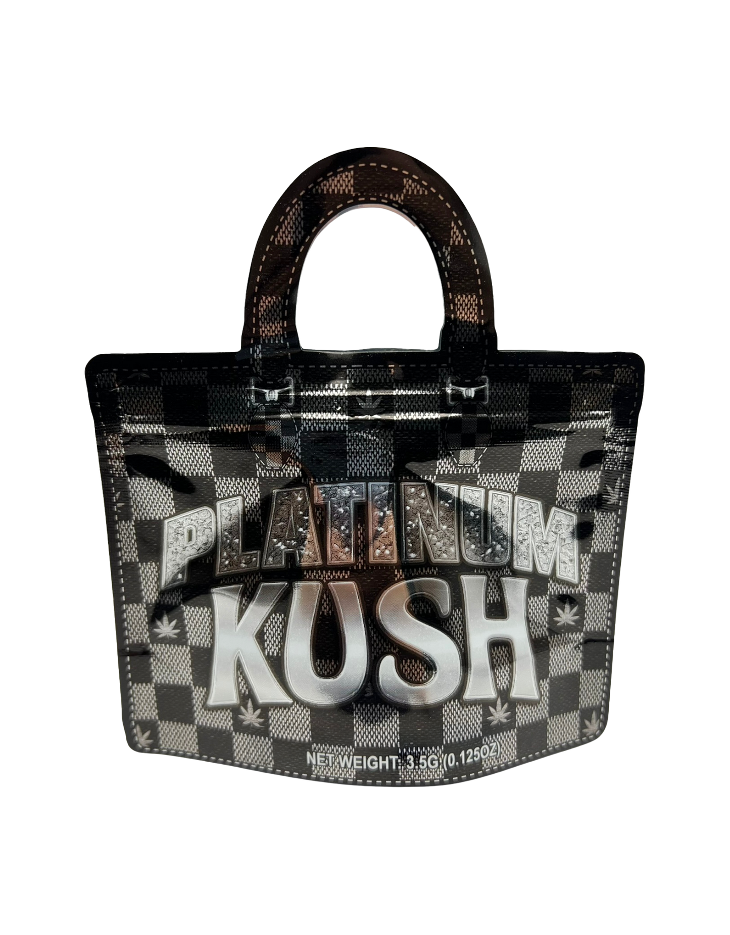 50 Count 4.5" - 3.5" Handbag-Style Mylar Bags  Platinum