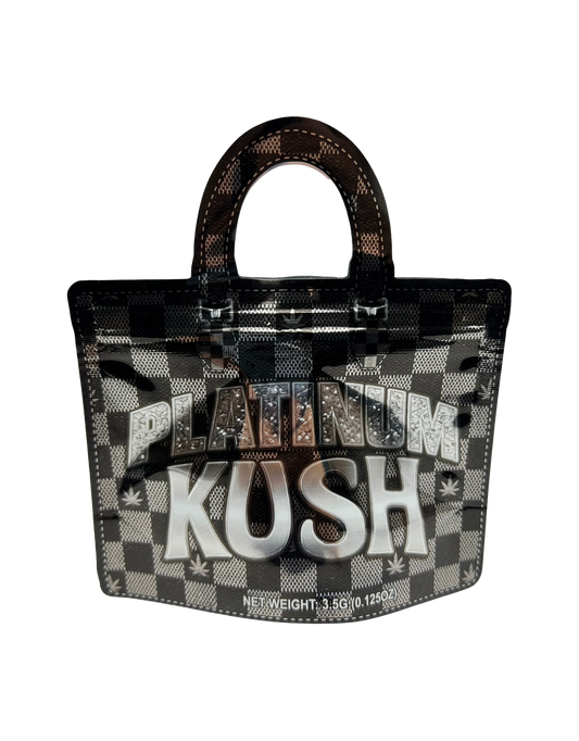 50 Count 4.5" - 3.5" Handbag-Style Mylar Bags  Platinum