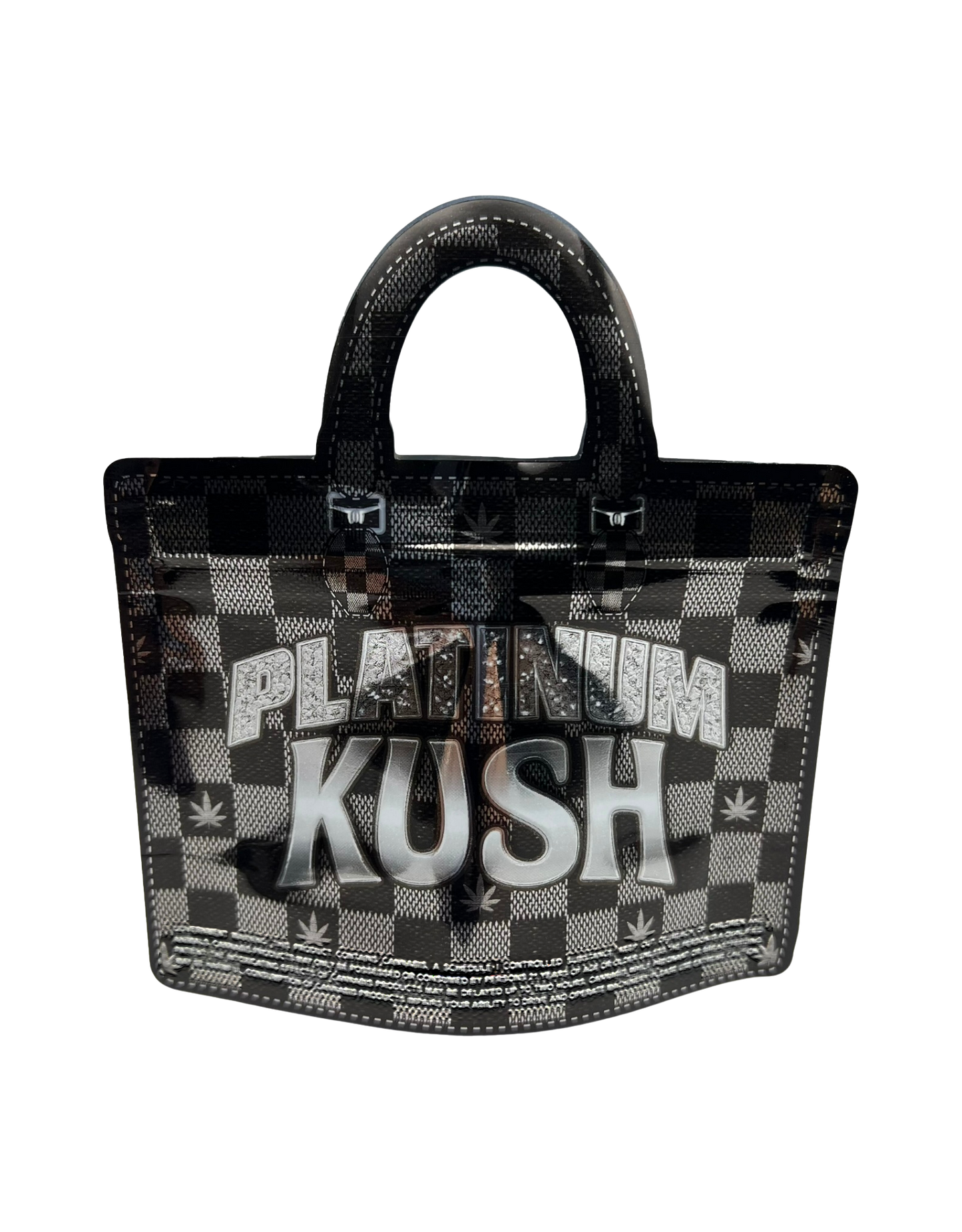 50 Count 4.5" - 3.5" Handbag-Style Mylar Bags  Platinum