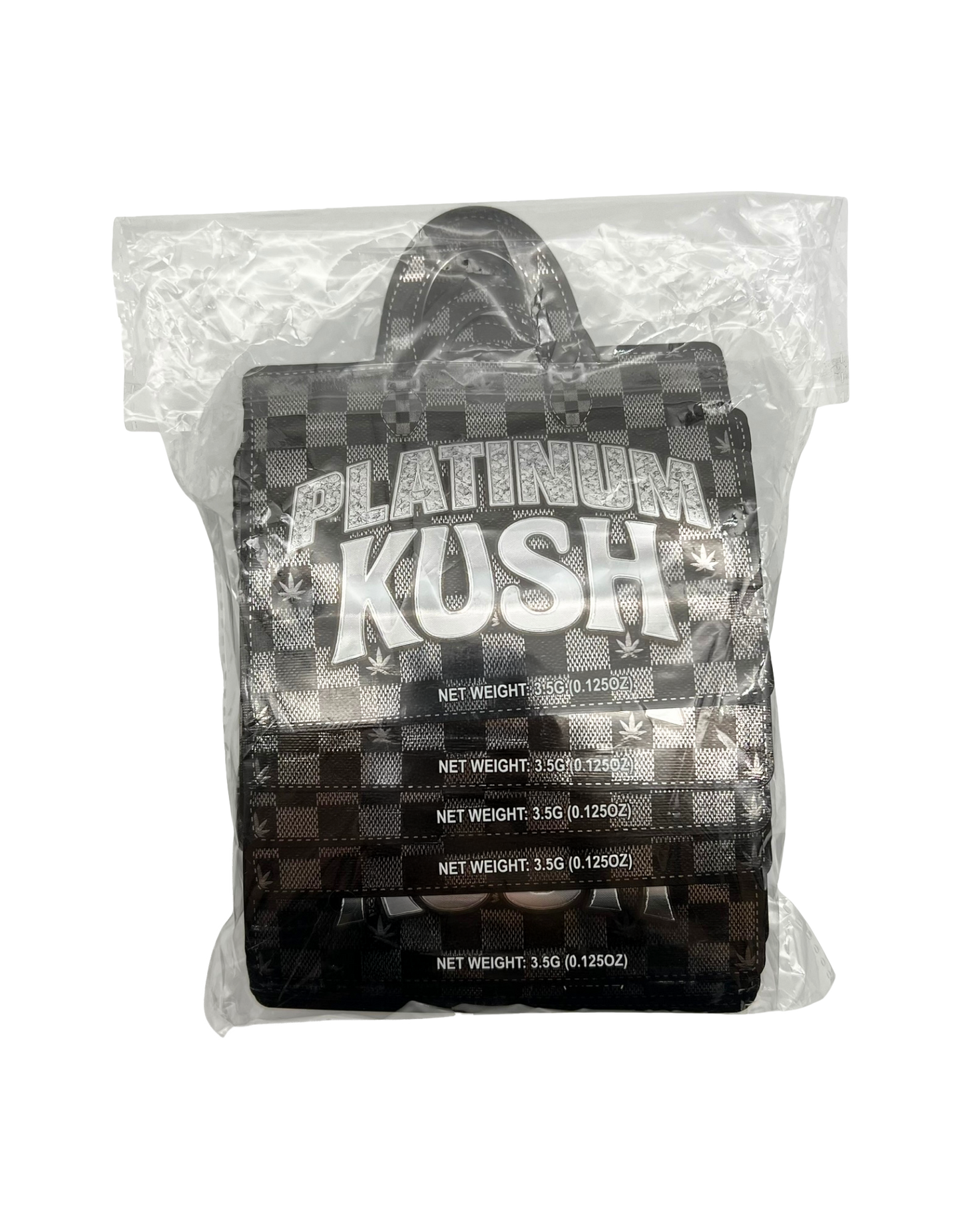 50 Count 4.5" - 3.5" Handbag-Style Mylar Bags  Platinum