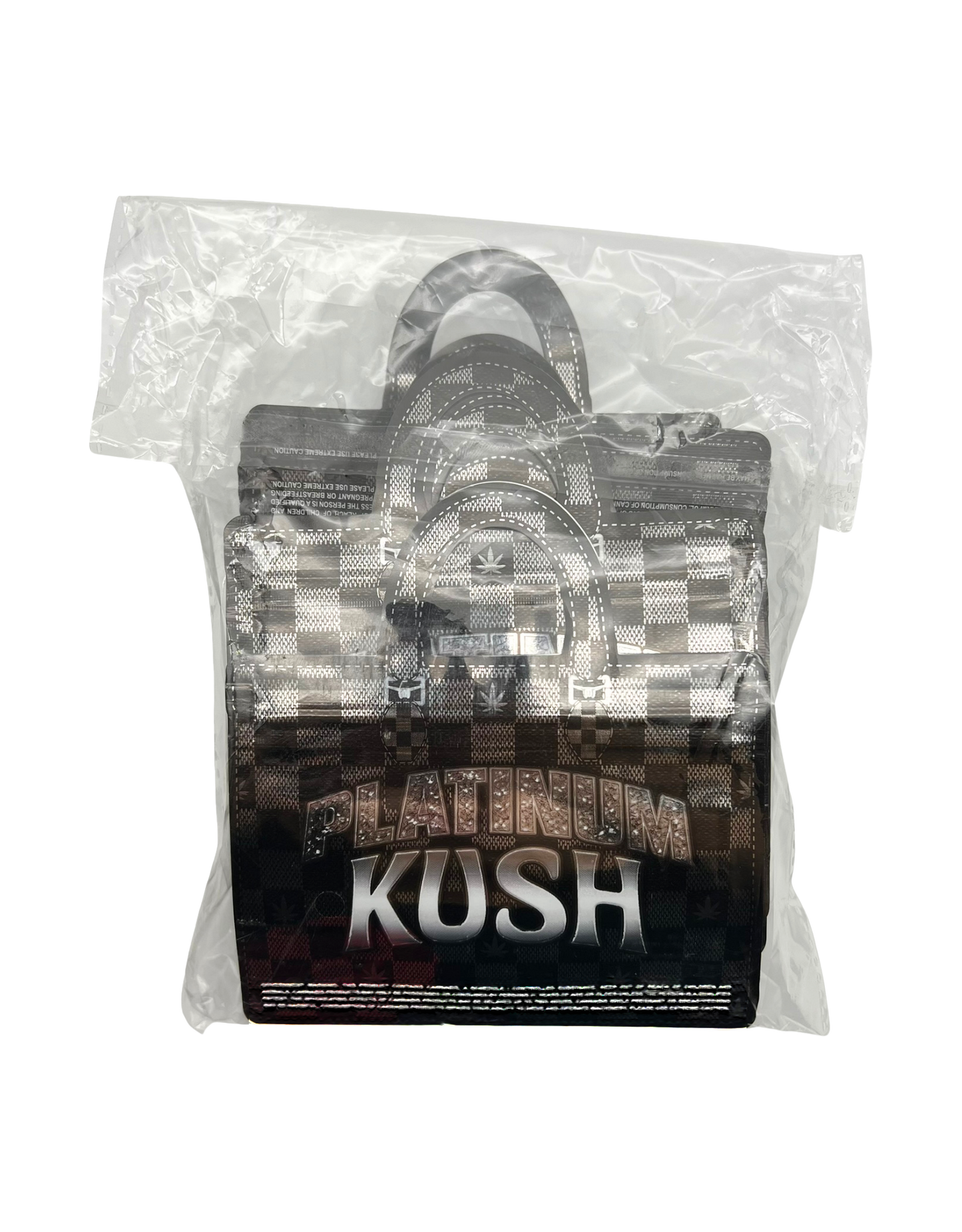 50 Count 4.5" - 3.5" Handbag-Style Mylar Bags  Platinum