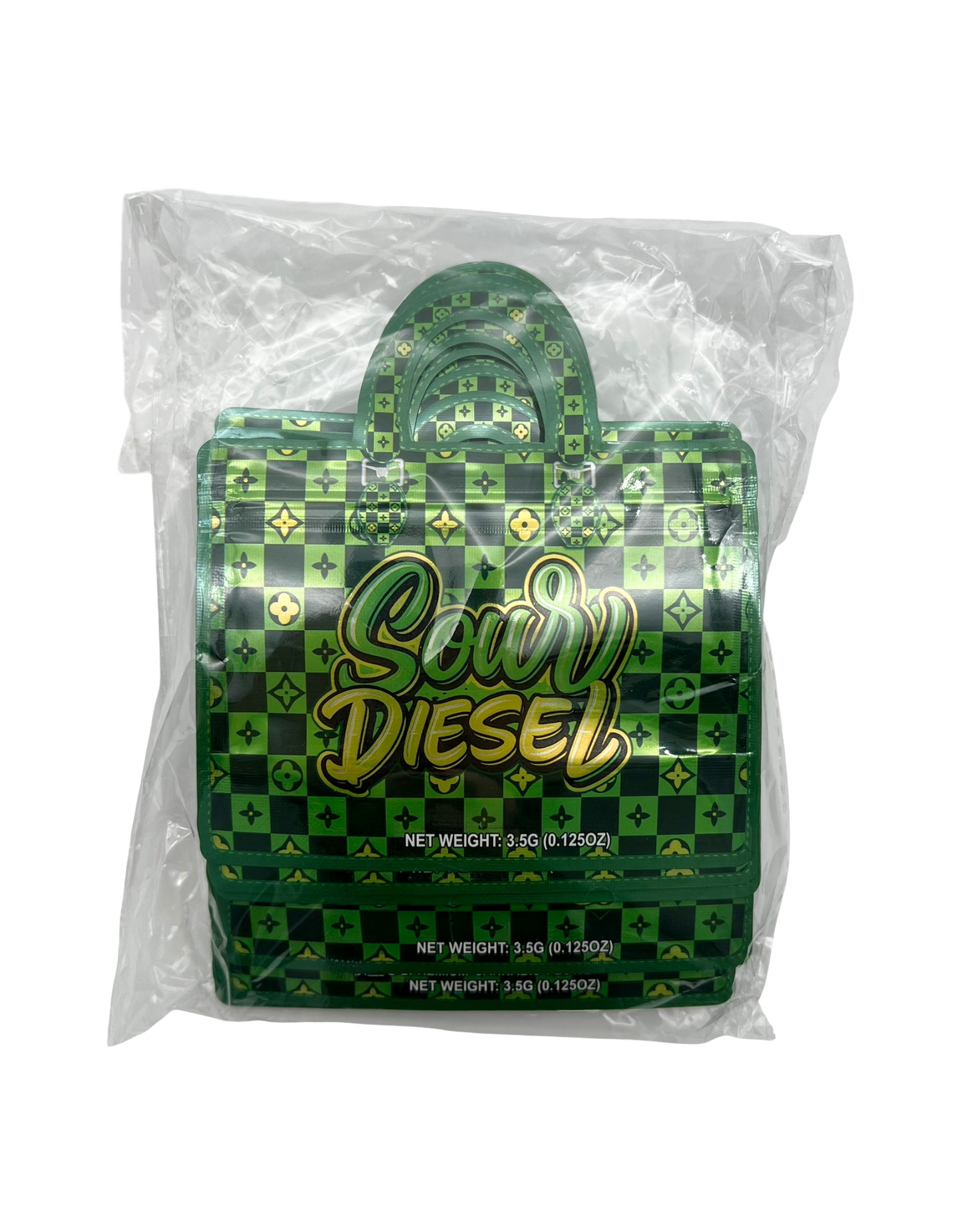 50 Count 4.5" - 3.5" Handbag-Style Mylar Bags  Sour Storm