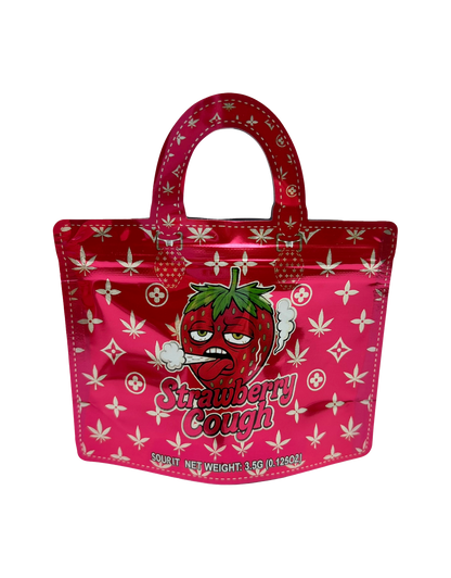 50 Count 4.5" - 3.5" Handbag-Style Mylar Bags  Strawberry