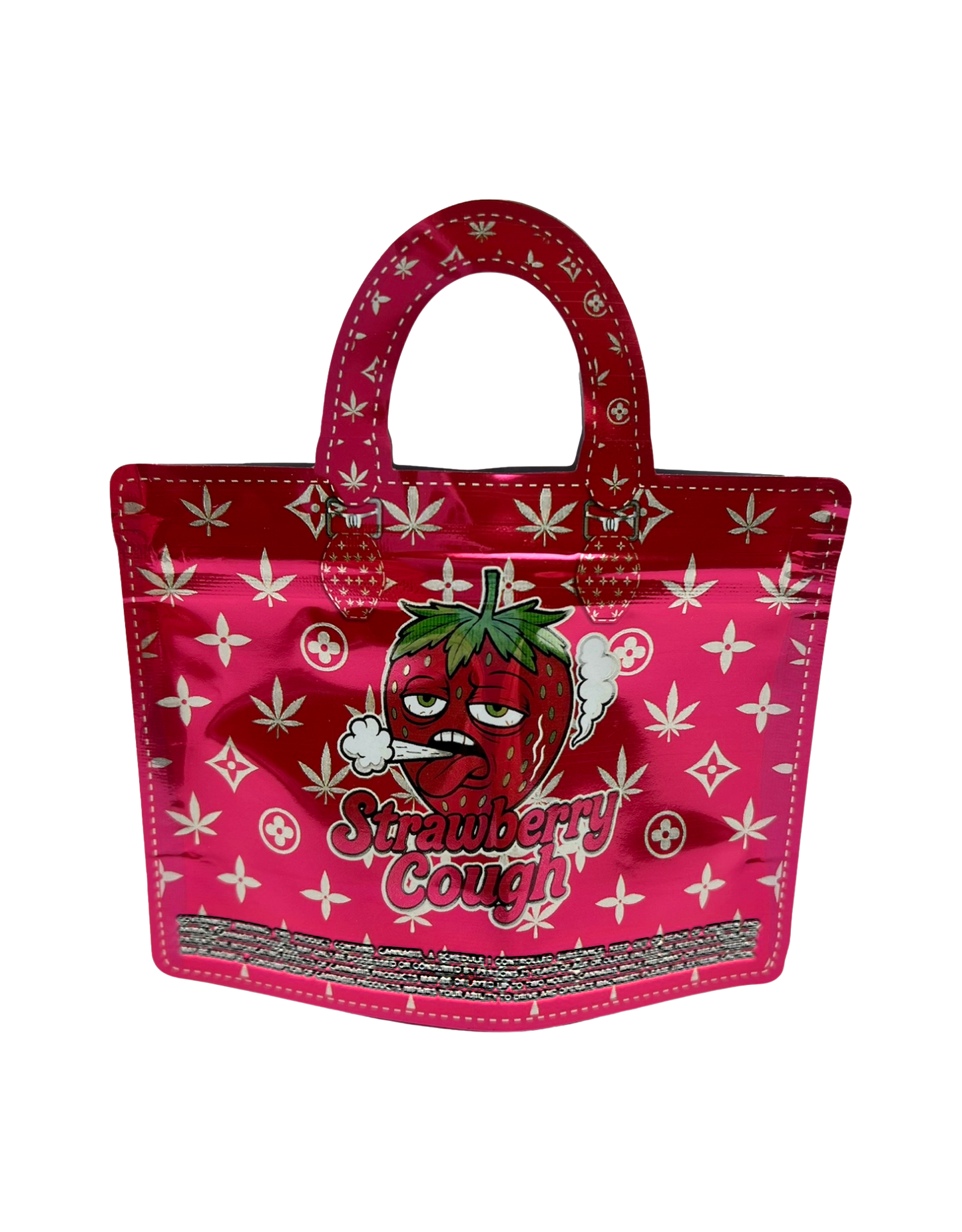50 Count 4.5" - 3.5" Handbag-Style Mylar Bags  Strawberry