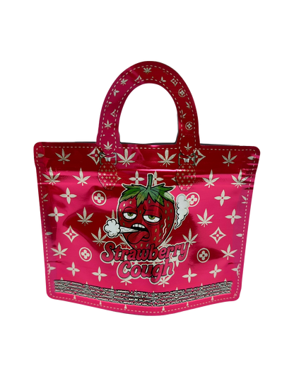 50 Count 4.5" - 3.5" Handbag-Style Mylar Bags  Strawberry
