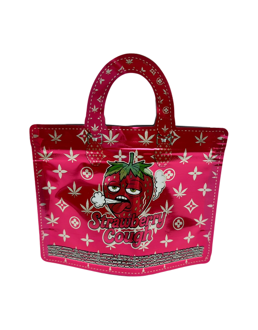 50 Count 4.5" - 3.5" Handbag-Style Mylar Bags  Strawberry