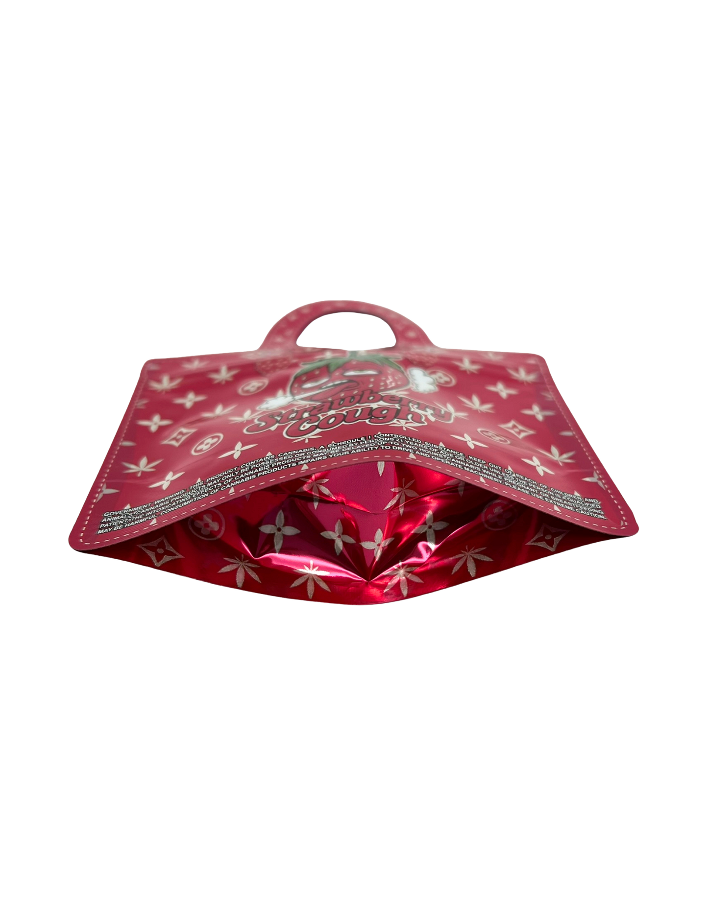 50 Count 4.5" - 3.5" Handbag-Style Mylar Bags  Strawberry