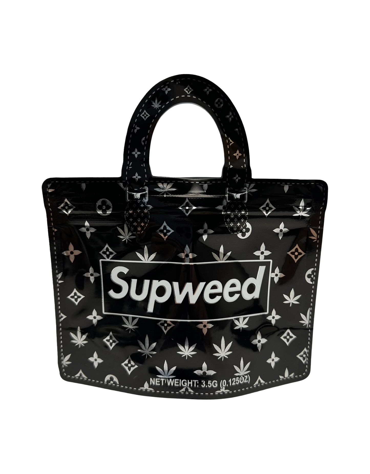 50 Count Decorative Handbag-Style Zip-Seal Foil Pouches (3.5"x4.5") Black Street