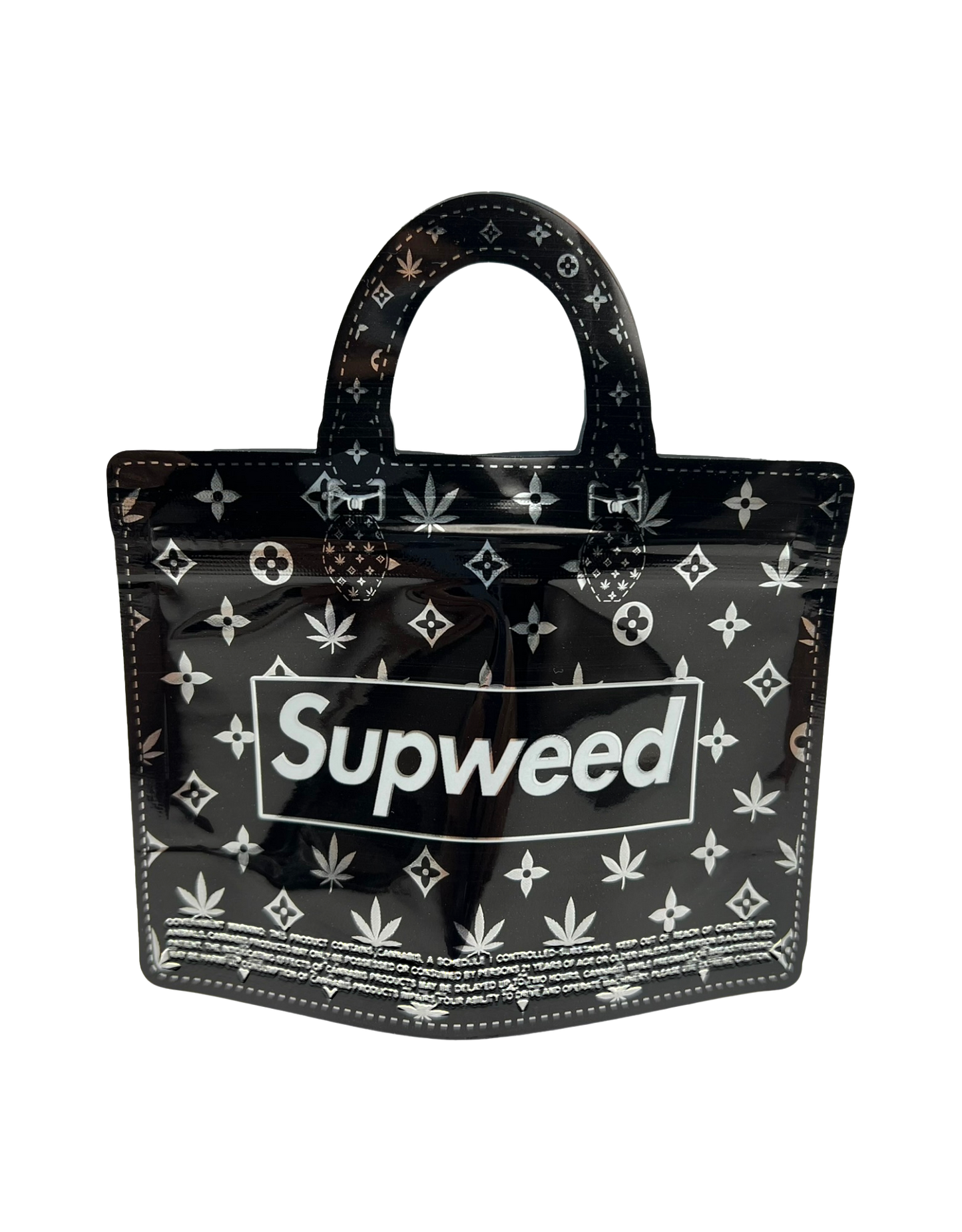 50 Count Decorative Handbag-Style Zip-Seal Foil Pouches (3.5"x4.5") Black Street