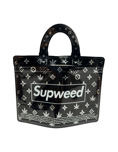 50 Count Decorative Handbag-Style Zip-Seal Foil Pouches (3.5"x4.5") Black Street