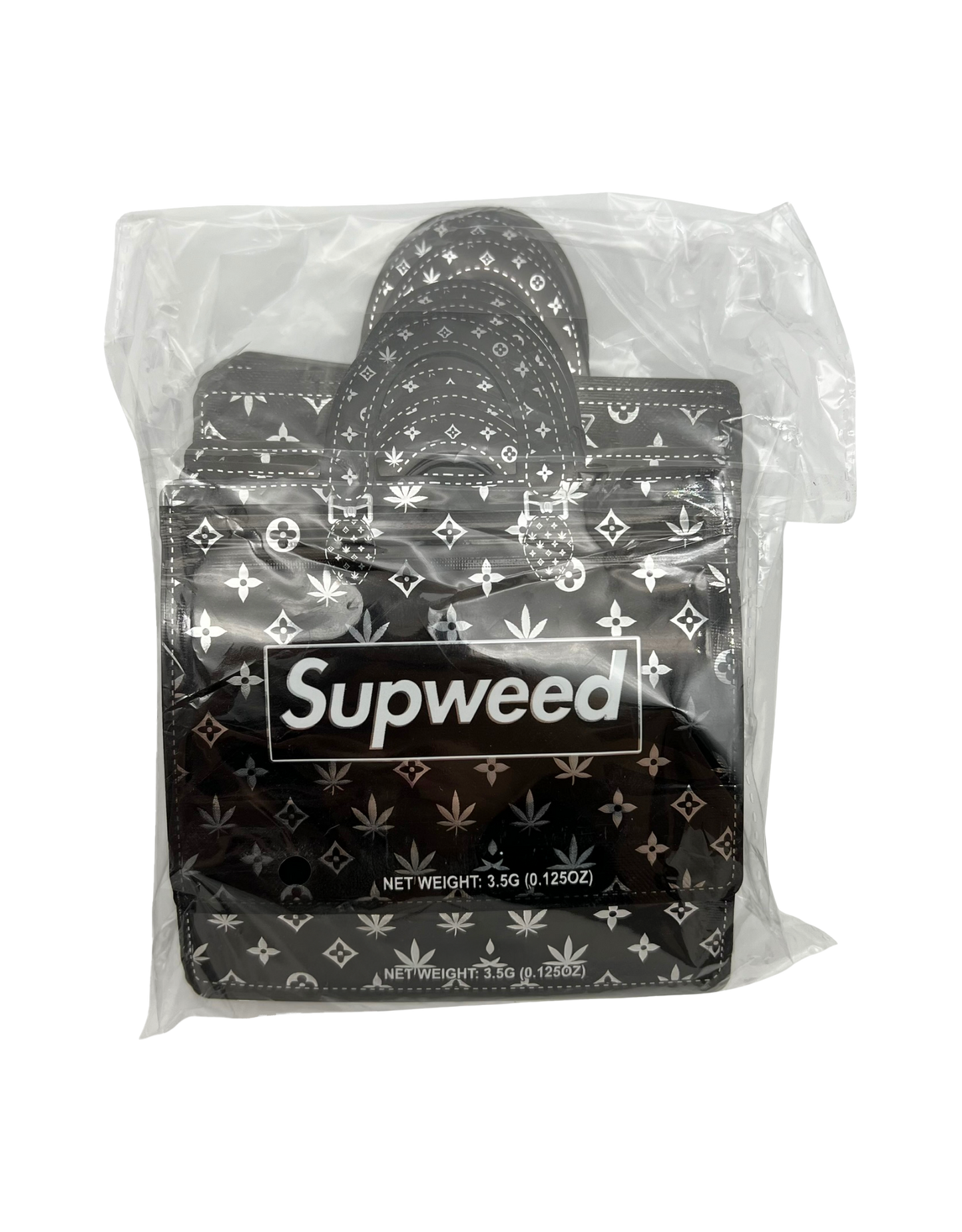 50 Count Decorative Handbag-Style Zip-Seal Foil Pouches (3.5"x4.5") Black Street