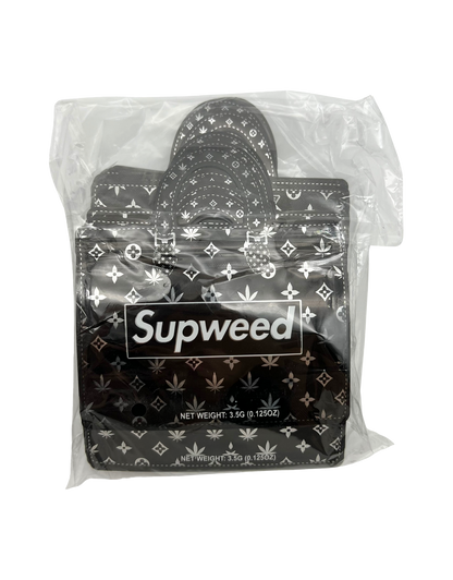 50 Count Decorative Handbag-Style Zip-Seal Foil Pouches (3.5"x4.5") Black Street