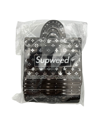 50 Count Decorative Handbag-Style Zip-Seal Foil Pouches (3.5"x4.5") Black Street