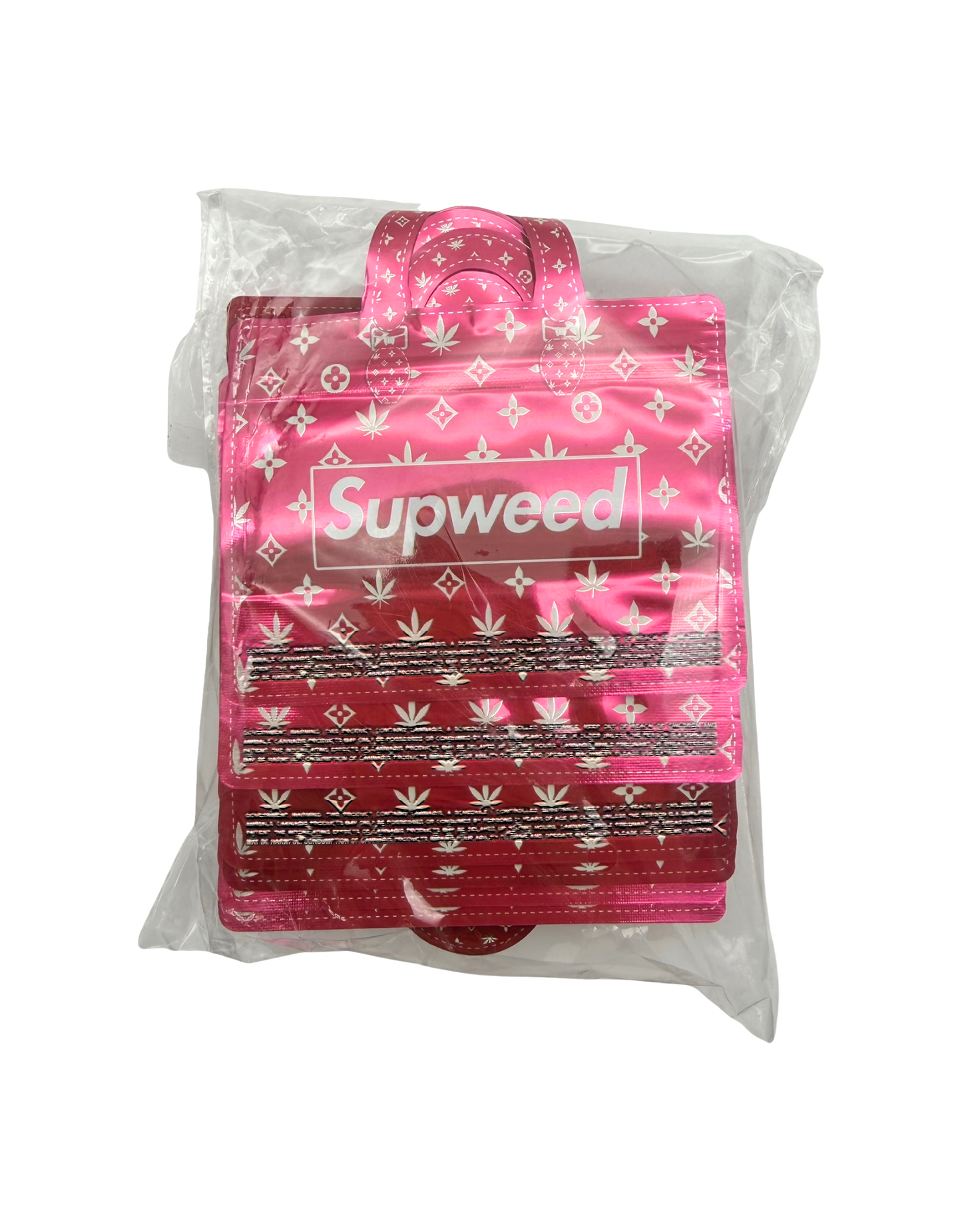50 Pack - 3.5G Handbag Shaped Mylar Bags - Supweed Red
