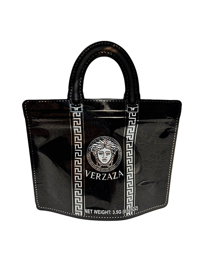 50 Count Decorative Handbag-Style Zip-Seal Foil Pouches (3.5"x4.5") Ver Pattern Black