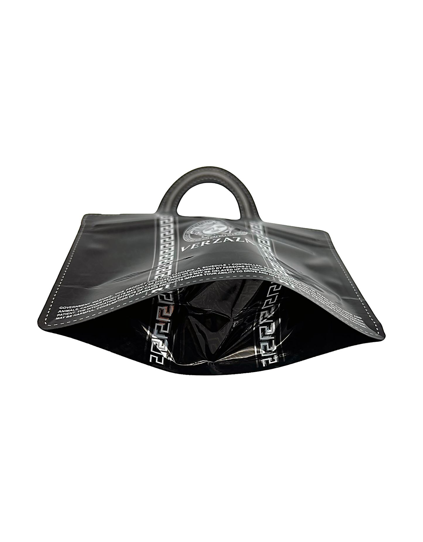 50 Count Decorative Handbag-Style Zip-Seal Foil Pouches (3.5"x4.5") Ver Pattern Black