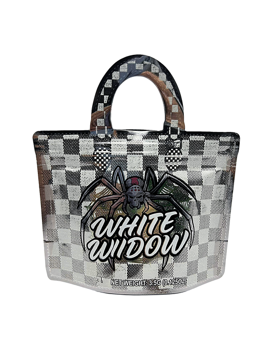 50 Count 4.5" - 3.5" Handbag-Style Mylar Bags White Frost