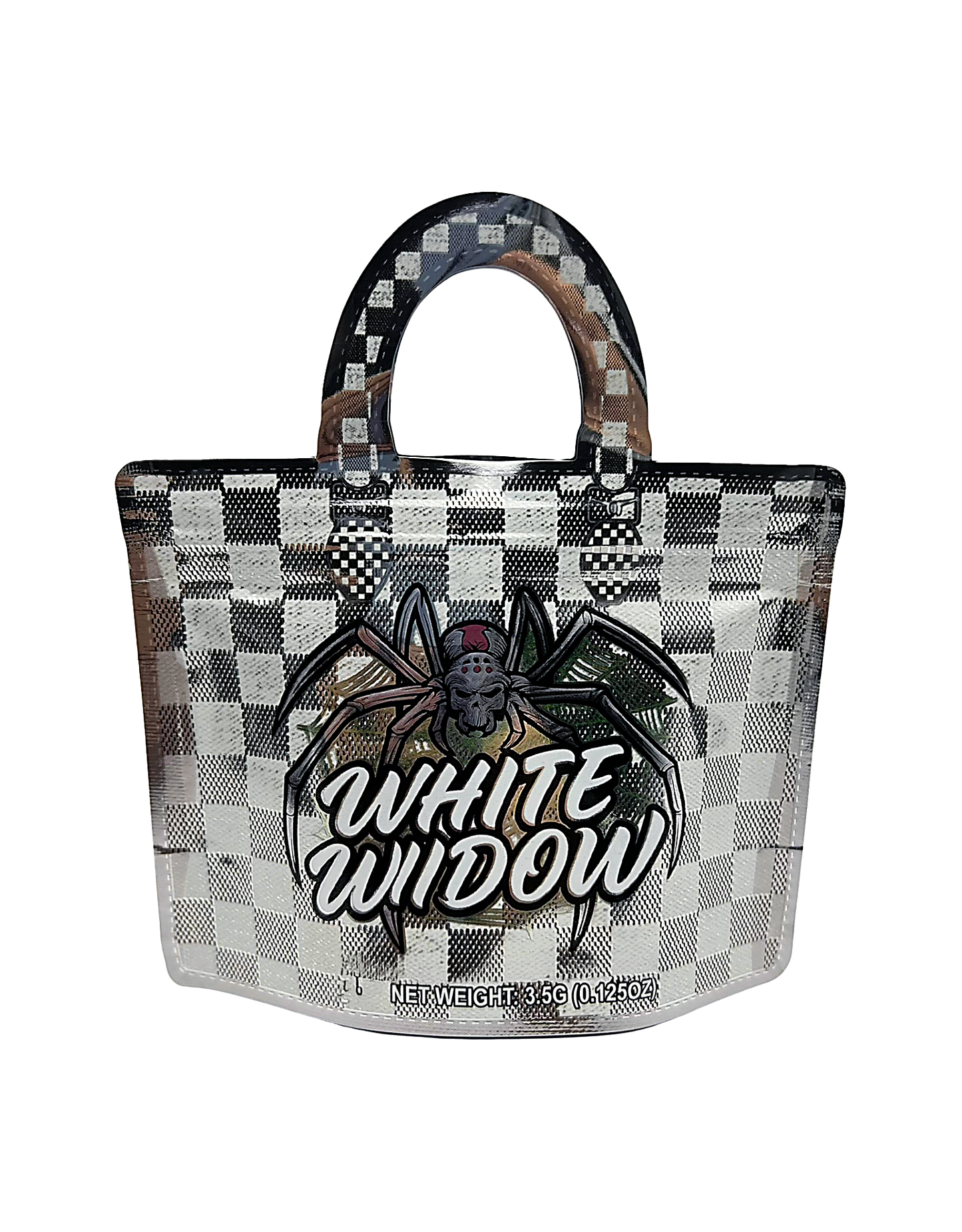 50 Count 4.5" - 3.5" Handbag-Style Mylar Bags  White Frost