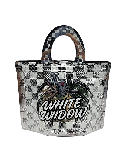 50 Count 4.5" - 3.5" Handbag-Style Mylar Bags  White Frost