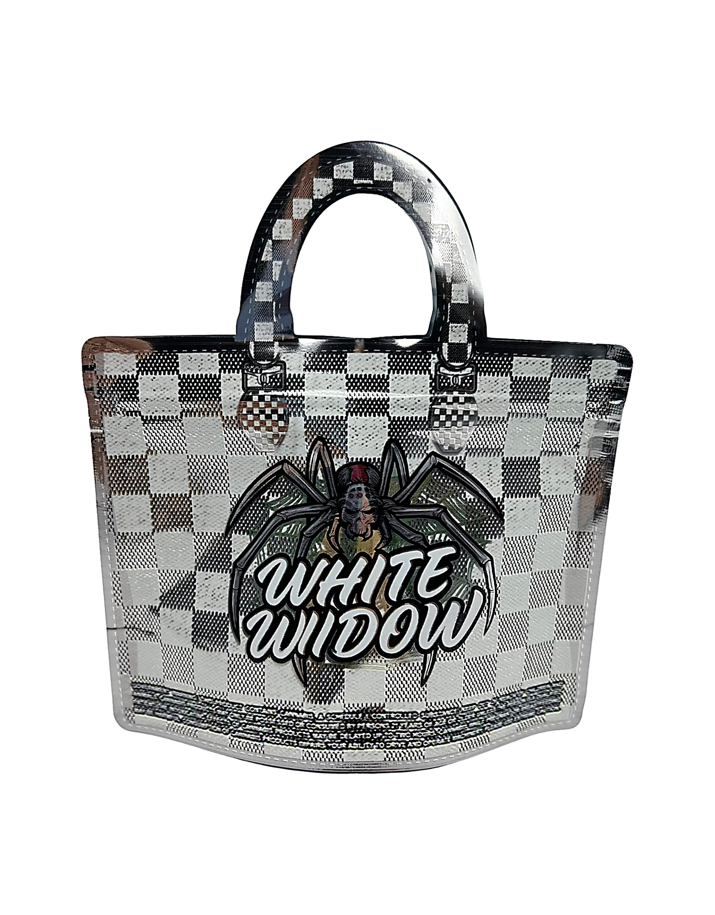 50 Count 4.5" - 3.5" Handbag-Style Mylar Bags  White Frost