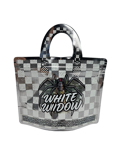 50 Count 4.5" - 3.5" Handbag-Style Mylar Bags  White Frost