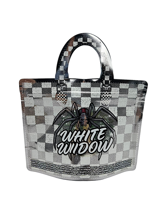 50 Count 4.5" - 3.5" Handbag-Style Mylar Bags  White Frost