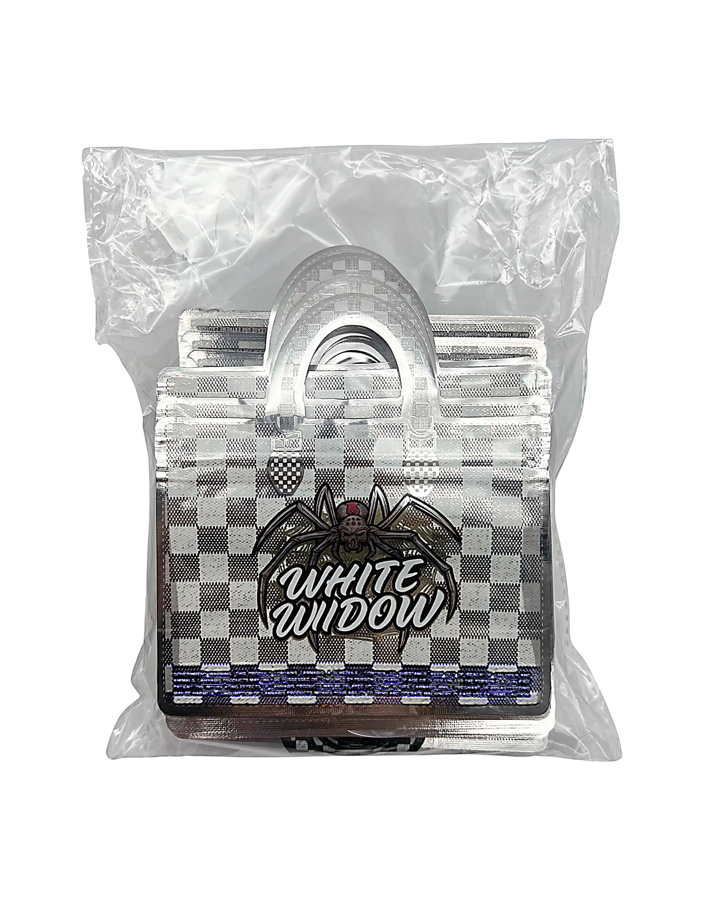 50 Count 4.5" - 3.5" Handbag-Style Mylar Bags  White Frost