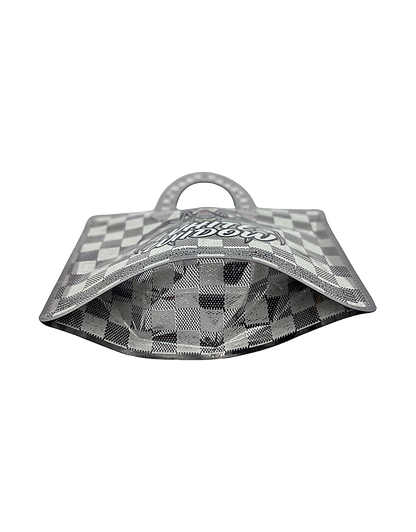 50 Count 4.5" - 3.5" Handbag-Style Mylar Bags  White Frost